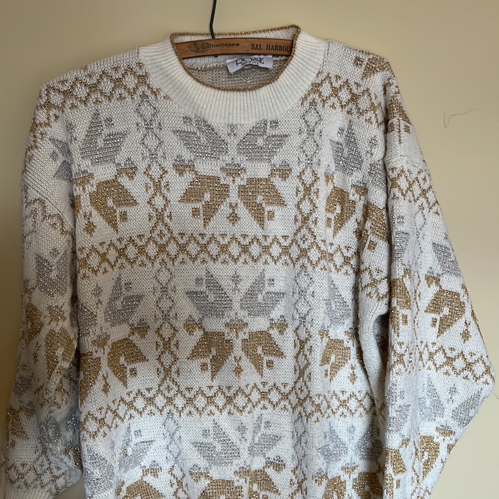 Vintage silver and gold sweater